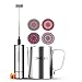 Produktbild Milchaufschäumer, batteriebetrieben, mit 2 Geschwindigkeitsstufen, Edelstahl-Schneebesen inklusive Aufschäumer und Untersetzer für Kaffee, Latte, Cappuccino, Frappe-Getränke, heiße Schokolade