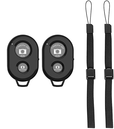 Télécommande Bluetooth d'obturateur de Caméra vec Dragonne, Cliceur Photo Bluetooth Compatible avec i-OS et Android/Phone/Pad/et Autres[2PCS]