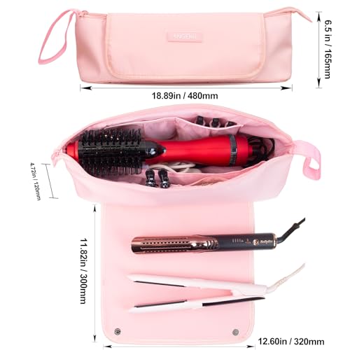 ANGENIL 2 in 1 Hair Tools Travel Bag Heat Proof Mat for Hair Straighteners, Curling Iron, Hair Curler, Hair Dryer, Hair Straightener Brush Holder, Hair Styling Appliances Heat Resistant Mat Large Bag - Image 6