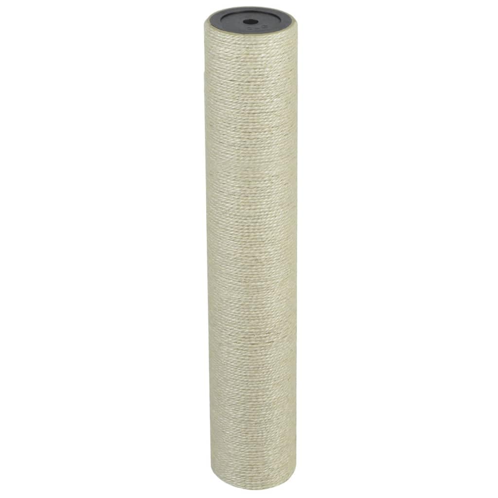 Árbol rascador para gatos de 45 cm de alto con funda de sisal, estable trepador y muebles para rascar, color beige, con columna rascador y superficie de descanso para gatos para el cuidado