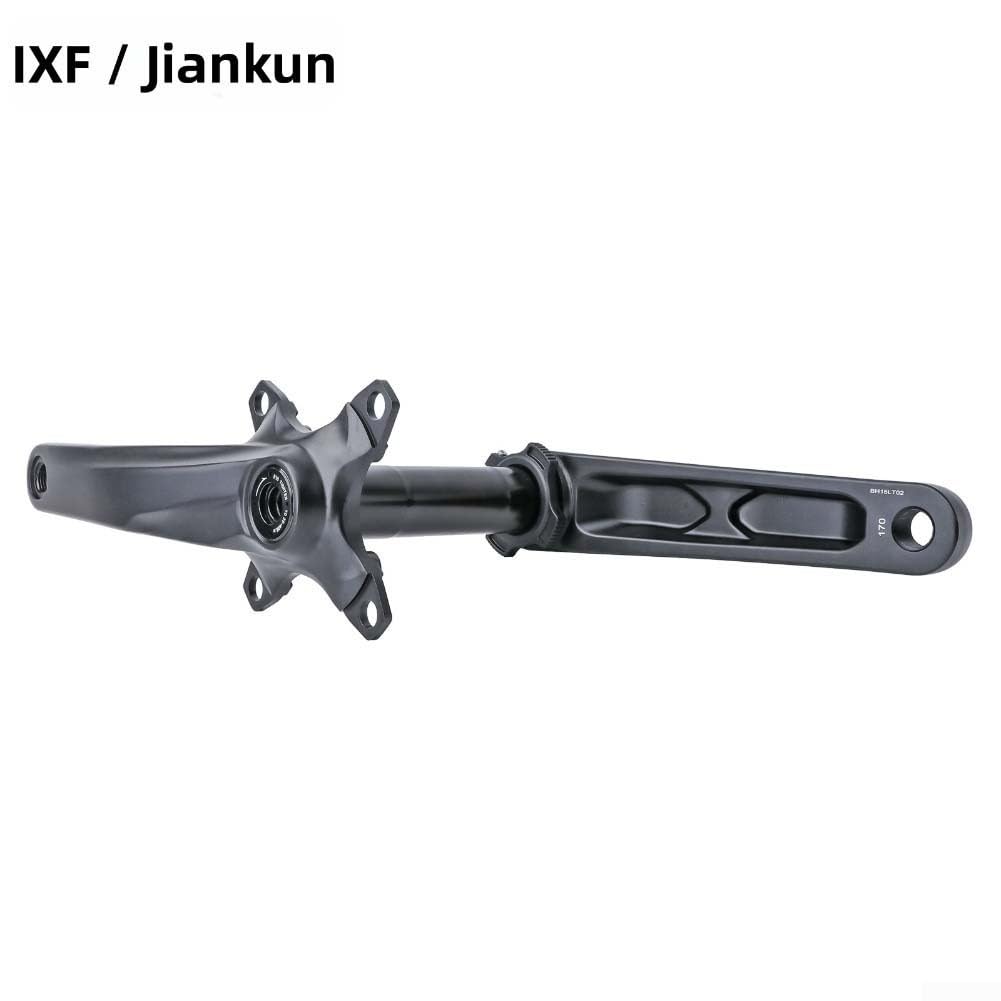Honseadek Bielas huecas 104Bcd 32-36T, aleación 6061/7075, 170 mm de longitud, factor Q 160 mm, para bicicleta de carretera Mtb de 9 a 12 velocidades, plato único, negro (36T)