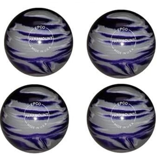 Bowlerstore Products EPCO Candlepin Bowling Balls - Marbleized - Purple, Grey & White (4 1/2 inch- 2lbs. 6oz.) 4 Balls