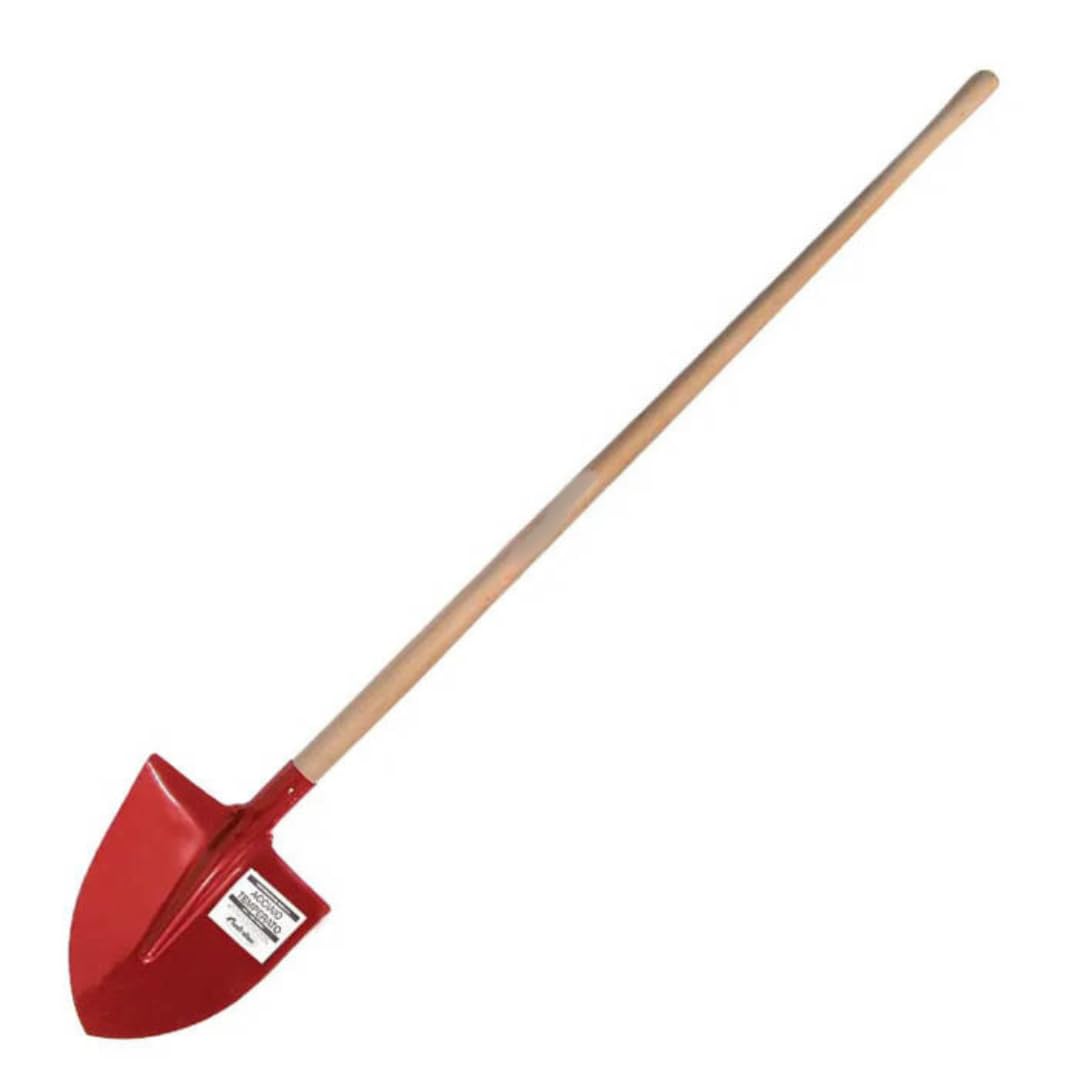 Badile a Punta in Acciaio Temprato Rinforzato Verniciato con Manico in Legno di Faggio da 140 cm – 28,5 × 29 cm, 1,1 kg – Ideale per Giardinaggio ed Edilizia (Arancio)