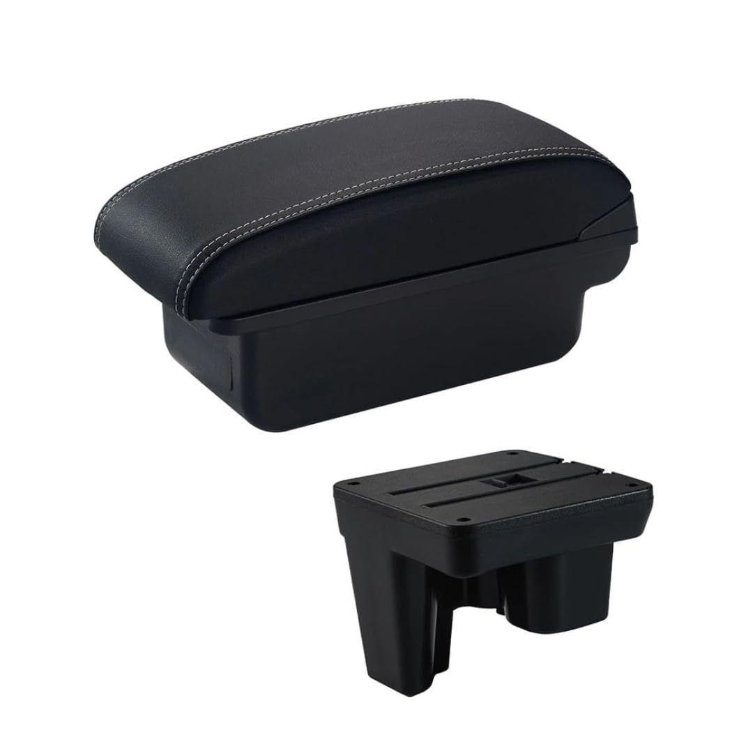 Toiumops Armrest for Toyota Hilux, Car Armrest Box Center Console Store Box(A3 White Line No USB)