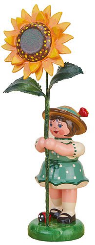 Figurine Flower Girl Hubrig au tournesol 11 cm redonnant le sourire à votre foyer