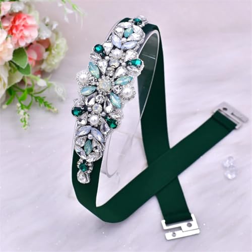 Women's Stretch Evening Dress Belt, Rhinestone Wedding Party Belt, Handmade Prom Accessory3