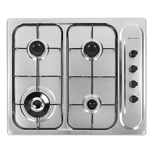 Faber Hob FH 40 AMD Stainless Steel Top 4 Italian Burners (Silver)