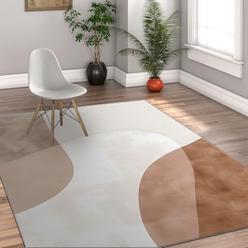 Tapis pour salon doux lavable en machine 160x200cm style abstrait - 4