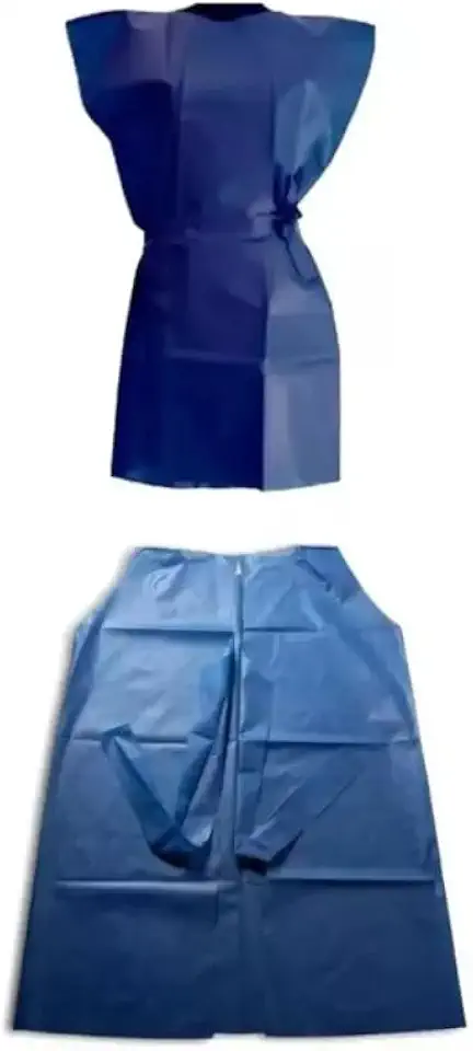 Avental TNT Descartável, Azul, Sem Manga, 30g/m², Pacote com 10 Unidades, Tamanho Único