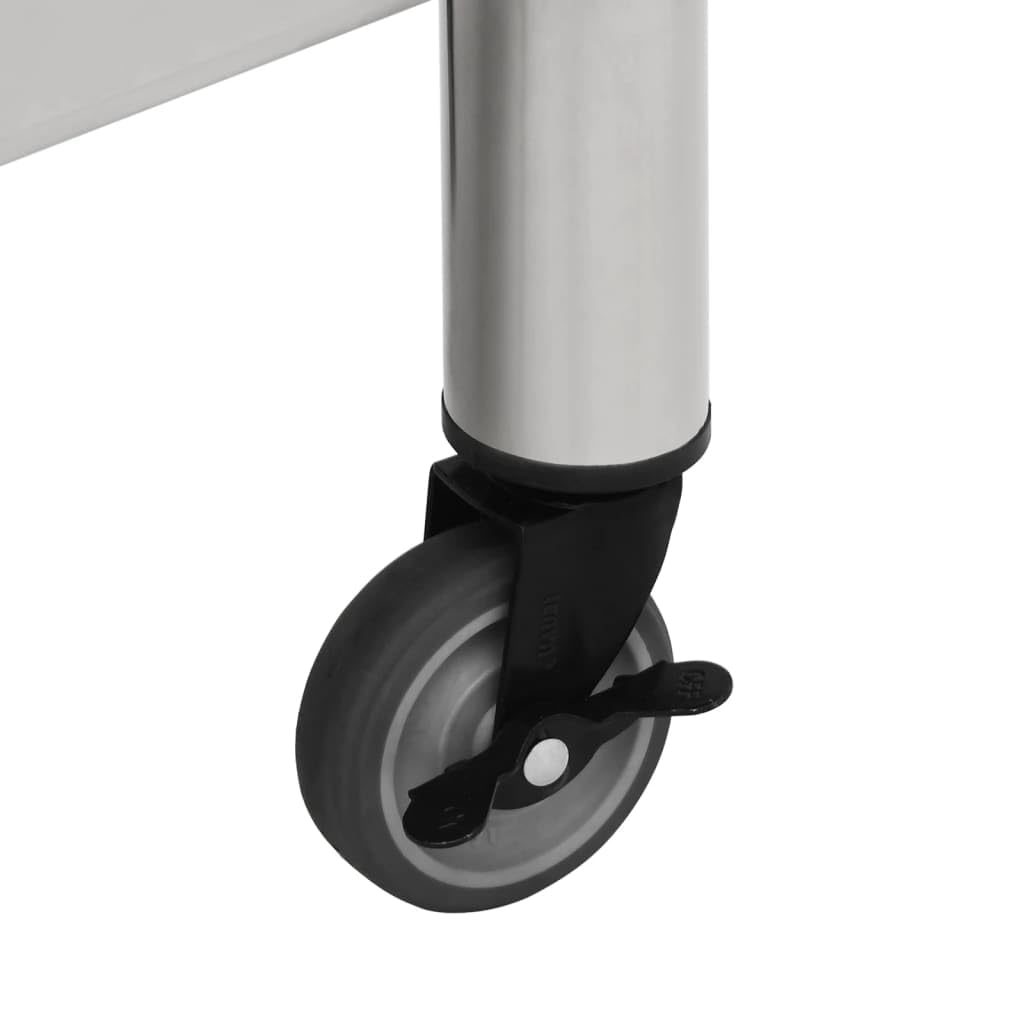 Genérico Mesa de Trabajo para Cocina con Ruedas Acero INOX 100x30x85 cm,Economía e Industria,Restauración-51637