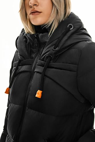 Orolay Women's Thickened Winter Down Coat Hooded Puffer Long Jacket with Pocket3