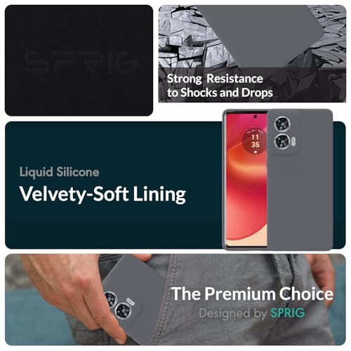 Image of SPRIG Compatible with Moto G96 Premium SilkTone Back Cover Drop Tested Shock Proof Mobile Case for Men, Women, Boys and Girls with Camera Protection (Dark Grey)