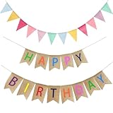 Happy Birthday Girlande, Wimpelkette, Geburtstagswimpel, Geburtstagsdekoration, Kindergeburtstag, Geburtstag Party Dekorationen für Frauen Mädchen