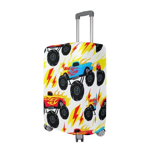 Cartoon Monster Trucks Luggage Cover for Suitcase Protector Trip Baggage Suit Case Flight Travel Suitcase Sleeve, XL, Fits 29-32 Inch Case3