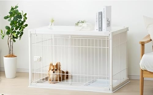 【屋根付き おしゃれ】ペットサークル 犬・猫用 木目調 インテリア ウッディサークル アンダートレー付き 室内ケージ ペットハウス 省スペース 小型〜中型犬対応 組み立て簡単 オフホワイト