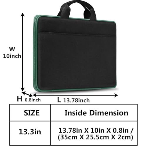 Image of Hseok Laptop Sleeve 13-14 Inch Case Briefcase Compatible with MacBook Neo Pro 14 M5 /M4 /M3 /M2 /M1, All Models 13.3 Mac Air /Pro, XPS 13 14, Most Popular 13 inch-14 inch Notebooks,BK01GR01