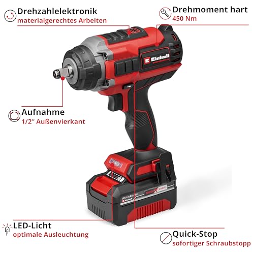 Einhell Professional Akku-Schlagschrauber IMPAXXO 18/450 (1x4,0Ah) – Ansicht 3