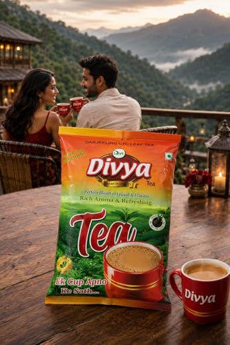 Image of DIVYA ENTERPRISES Premium Ctc Tea Leaves | Garden Fresh Darjeeling Blend Strong Black Aroma 500G Pack | Size 500Gram