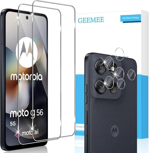 GEEMEE para Motorola Moto G100 Pro de Pantalla Protector de Lente de cámara, 2+2 Piezas Cristal Templado Película Vidrio Templado, Instalación Rápida 9H Alta Definicion Glass Screen Protector
