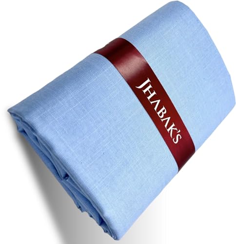 Image of JHABAK'S Unstitched Cotton Blend Solid Shirt & Trouser Fabric - 2.25 m Shirt Cloth - 1.20 m Pant Piece