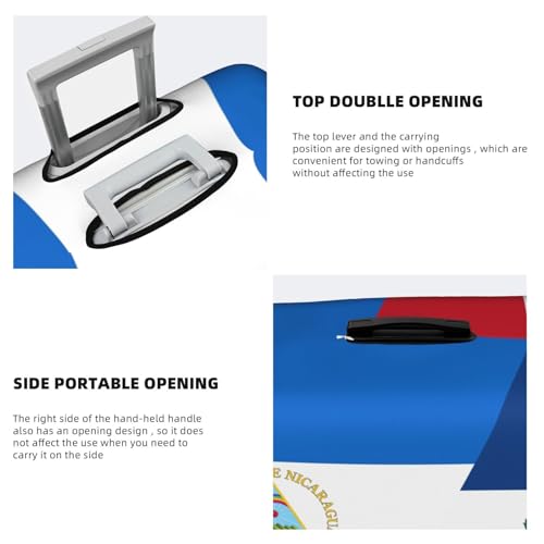 Travel Luggage Cover Half Nicaragua Half Dominican Republic Flag Fashion Washable Baggage Suitcase Protector Fit For Luggage Medium4