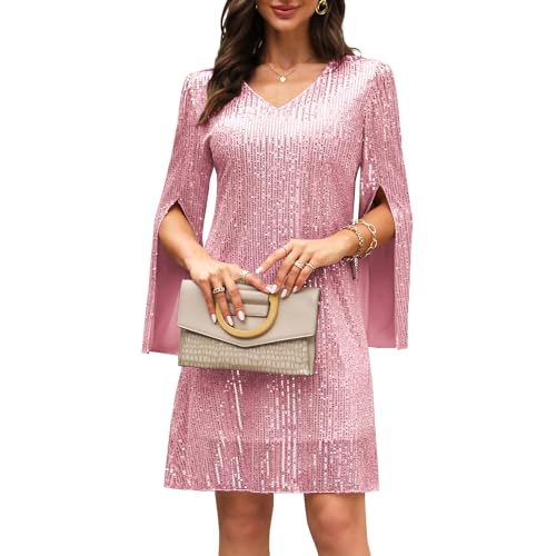 Image of COOAN Wedding Guest Cocktail & Formal Dresses for Women - Lace Sequin Dress