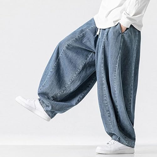 Mens Wide Leg Pants Casual Hip Hop Relaxed Fit Oversized Streetwear Trendy Baggy Boyfriend Denim Pants2