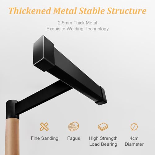 Parallettes Bars, Bounabay Pushup Bars Stands Handles Set, Home Gym Parallel Dip Bars for Body Weight Workout Station Calisthenics (Black, Large) - Image 5