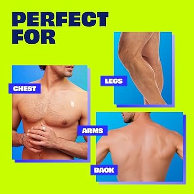 Nair Men Hair Remover Body Cream, Quick and Easy Body Hair Removal Cream for Men, Aloe and Lanolin, Dermatologist Tested, 12 Oz