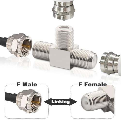 Divisor F tipo hembra a 2 hembra RG6 coaxial 2 piezas miniatura 4