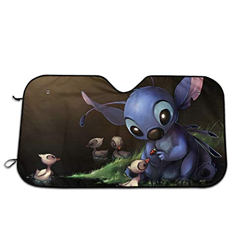 TimBeve Lilo & Stitch Car Windshield Sun Shade - Blocks UV Rays Sun Visor to Keep Your Vehicle Cool and Damage Avoid - 51 X 27.5 Inches