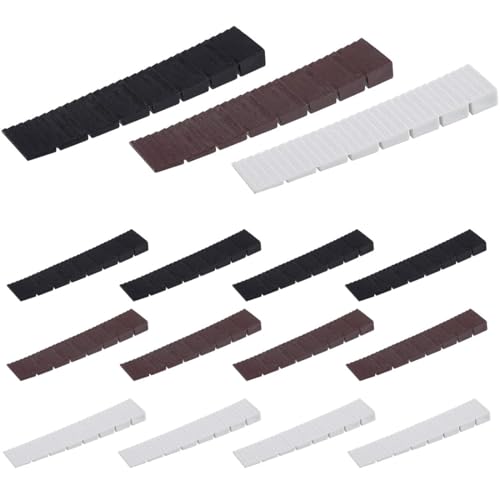 CATOR Pack de15 Cuñas Niveladoras Recortables de Plástico Negro, Calzador Resistente con Precortes Ideal para Patas de Muebles o Desniveles en el Suelo