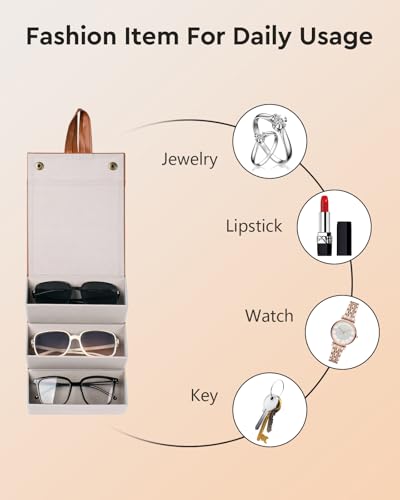 Image of Sunglasses Travel Case,Foldable Eyeglasses Case, Portable Multiple Glasses Case for Women Men Girls