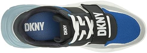 DKNY Men's Runner Mixed Media Sneaker, Blue Combo, 13 | Image 4