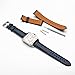 WOCCI 22mm Chevre Watch Band for Men, French Goat Leather Strap, Silver Brushed Buckle (Royal Blue)