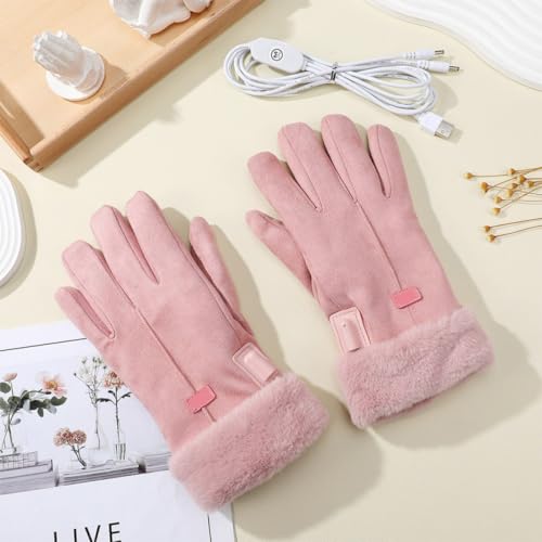 Guantes calefactores eléctricos USB impermeables ajustables para manos frías en invierno 7