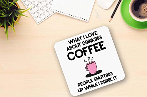 What I Adore About Coffee Mug and Coaster Gift Set - Humorous Joke for Rude Coffee Enthusiasts Birthday Present