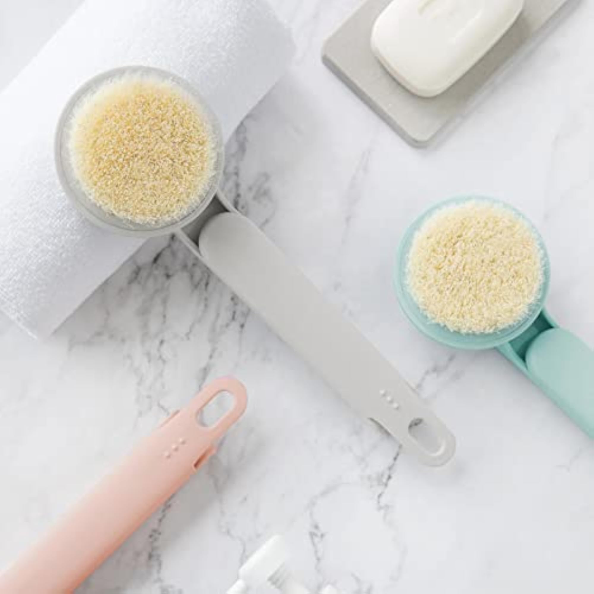 Losa Foldable Long Handle Shower Bath Brush, Green