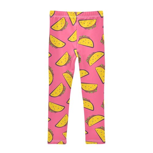 Girls Basic Leggings Baby Girls Pants Tacos Soft Footless Stretchy Tights Pants 4-10Y2