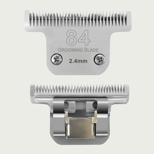 84# Detachable Pet Dog Grooming Blade, Compatible with Ainds, Oster A5, Wahl KM-10 and Other Series Clippers, Compatible with Andis Size: T84 3/32-Inch Cut Length, Chrome. Sliver 1Pack. 84# Detachable Pet Dog Grooming Blade, Compatible with Ainds, Oster A5, Wahl KM-10 and Other Series Clippers, Compatible with Andis Size: T84 3/32-Inch Cut Length, Chrome. Sliver 1Pack.