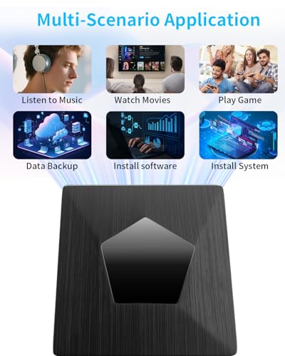 Image of External Blu Ray Drive, External Bluray Burner with USB 3.0 & Type-C, External Bluray CD DVD Reader, Bluray Writer for PC, USB External Blu-ray Drives for Windows XP /7 /8 /10 /11 MacOS