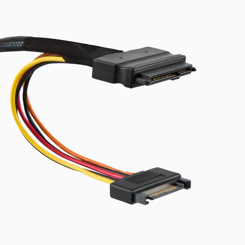 Câble Adaptateur Serveur Slimline SAS MCIO 8i 74P vers 2-SFF 8639+15P