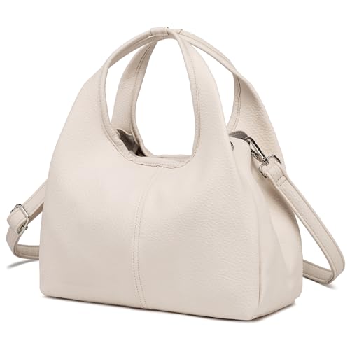 MYHOZEE Bolsa tiracolo pequena para mulheres, bolsa de couro, moderna, alça superior, bolsa de grife, Off-white