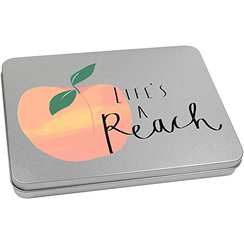 220mm 'Life's A Peach' Metal Hinged Tin/Storage Box (TT00136849)
