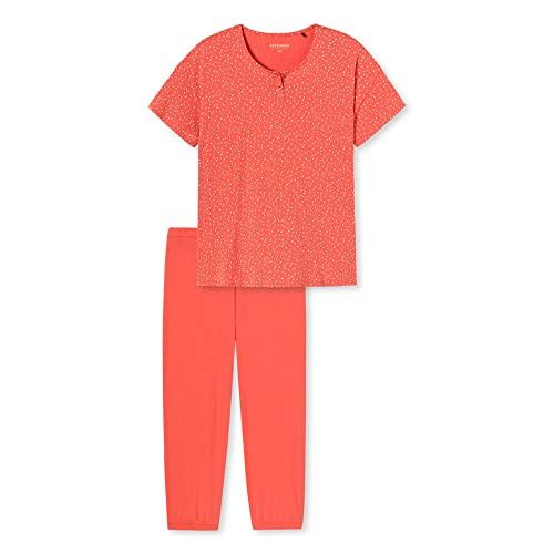 Schiesser Damen Schlafanzug 3/4, 1/2 Arm Pyjamaset, apricot, 44