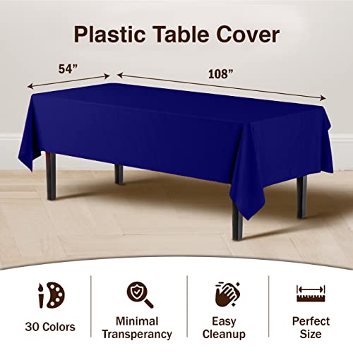 Exquisite-6-Pack-Premium-Plastic-Tablecloth-54in-x-108in-Rectangle-Plastic-Table-Cover-Navy