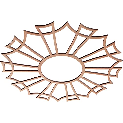 Image of Ekena Millwork 22 inchOD x 7 3 /4 inchID x 3 /8 inchT Augustus Wood Fretwork Pierced Ceiling Medallion, Cherry