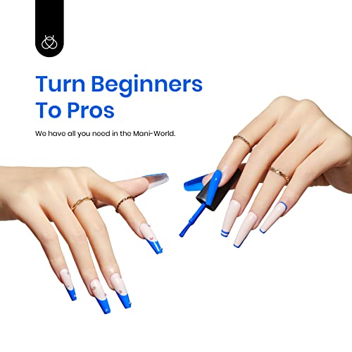 Image of Beetles Blue Gel Nail Polish, 15ML Electric Punk Bright Blue Gel Polish, Soak Off UV LED Nails Art DIY Manicure for Women