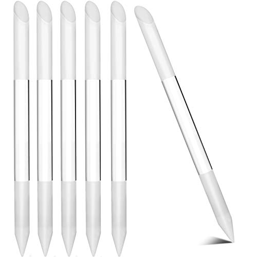 6 Piezas Removedor de Cutícula de Vidrio Lima de Uñas de Doble Cara Empujadores de Cutícula de Cristal Herramienta de Palo de Removedor de Manicura para Suministros de Manicura Uñas