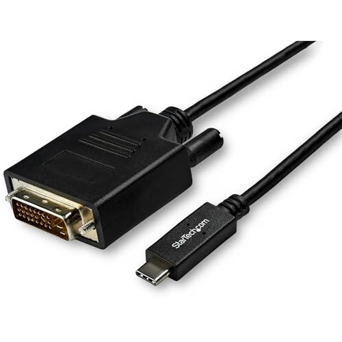 Câble adaptateur USB-C vers DVI noir cordon vidéo de 3 mètres pour PC portable et moniteur